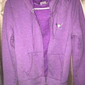 VS PiNK purple holographic zip-up SMALL